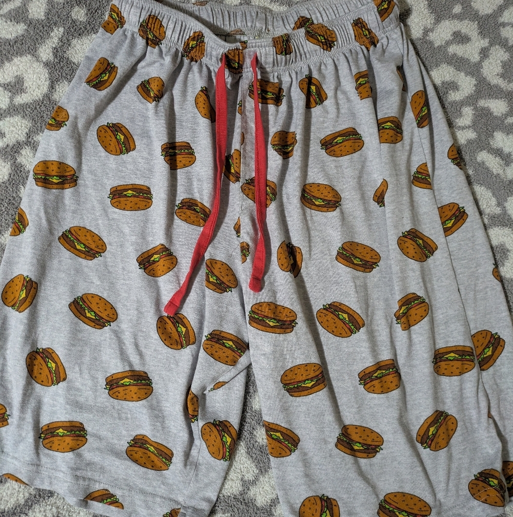 🦋5/25$ Men's Gray Bob Burger Print Shorts